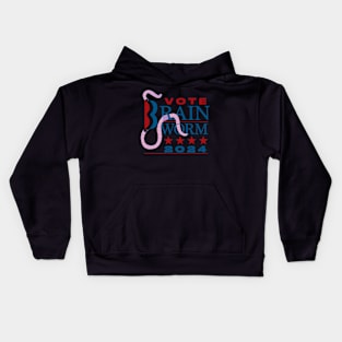 Vote-Brain-Worm-2024 Kids Hoodie